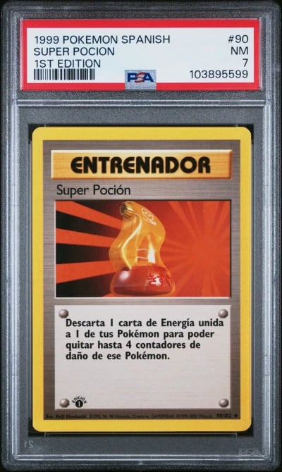 1999 POKEMON SPANISH 1ST EDITION #90 SUPER POCION PSA 7