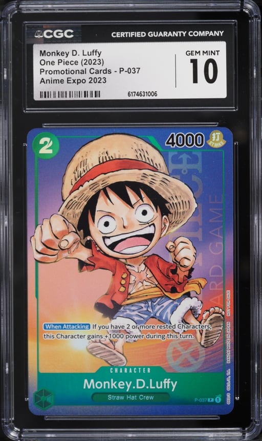 2023 One Piece Promo Anime Expo '23 Alt Art Monkey D. Luffy #P-037 CGC 10 GEM MINT