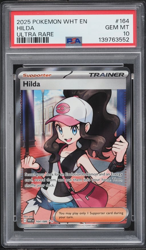 2025 Pokemon Scarlet & Violet White Flare Full Art Hilda #164 PSA 10 GEM MINT