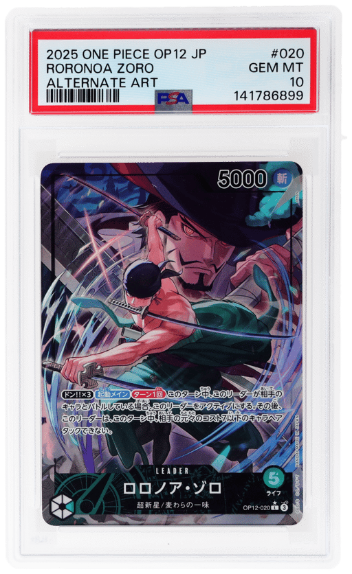 2025 One Piece Legacy of the Master Japanese Alternate Art Roronoa Zoro #OP12-020 PSA 10