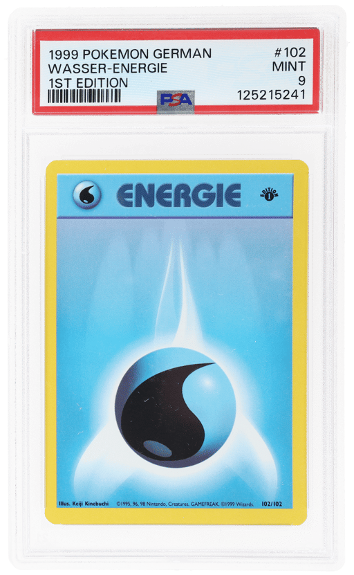 1999 Pokemon Base Set German 1st Edition Water Energy #102 PSA 9