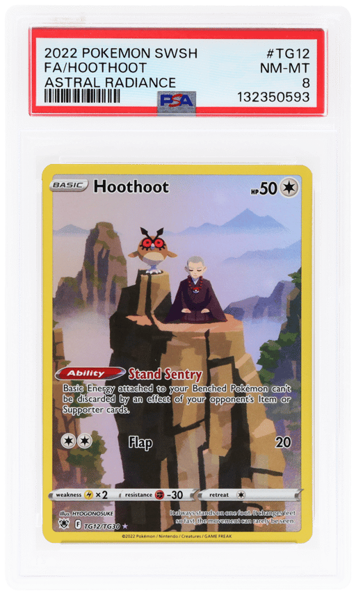 2022 Pokemon Sword and Shield Astral Radiance Trainer Gallery Hoothoot #TG12 PSA 8