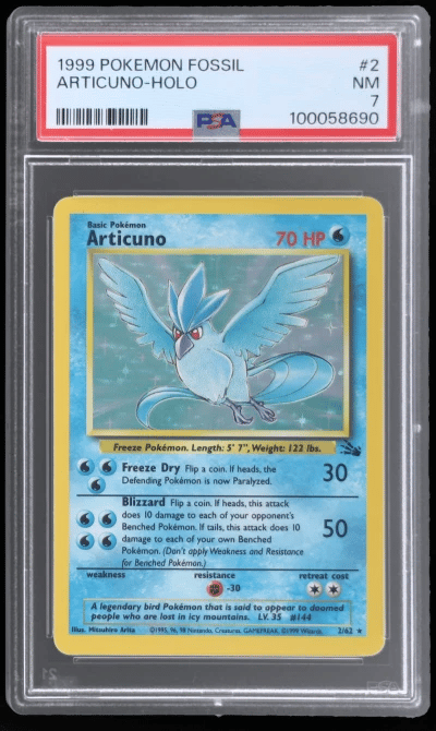 1999 Pokemon Fossil Holo Articuno #2 PSA 7