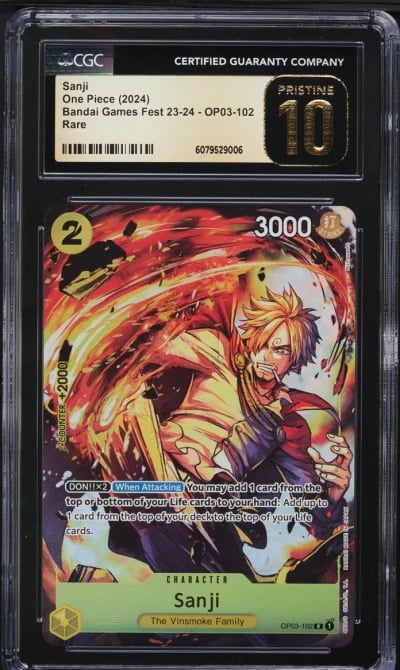 2024 One Piece Bandai Games Fest Sanji #OP03-102 CGC 10 PRISTINE