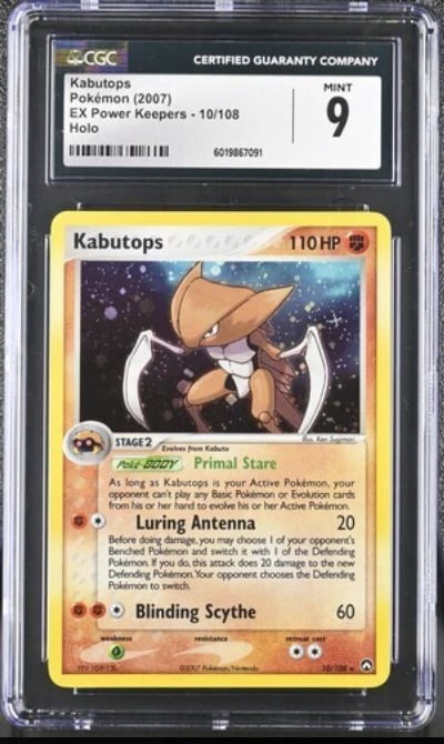 CGC 9 KABUTOPS HOLO 10 EX POWER KEEPERS POKEMON MINT