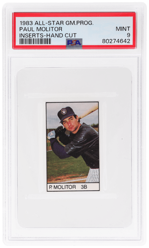 1983 All-Star Game Program Inserts Hand Cut Paul Molitor PSA 9