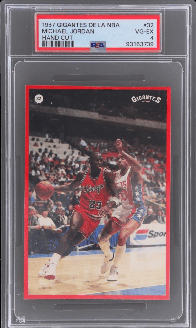1987 Gigantes De La NBA Hand Cut Michael Jordan #32 PSA 4