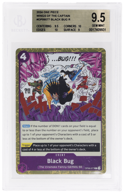 2024 One Piece Wings of the Captain Black Bug #OP06-077 BGS 9.5
