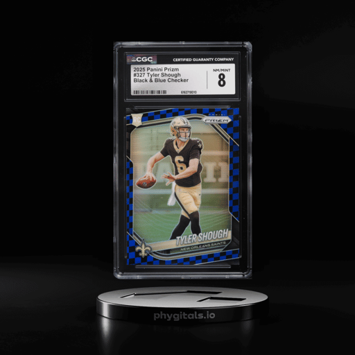 2025 Panini Prizm Black & Blue Checker Tyler Shough ROOKIE #327 CGC 8 NM-MT