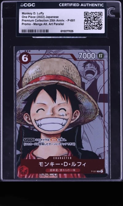 2022 One Piece Japanese Promo Premium 25th Manga Art Monkey D. Luffy #P-001 CGC AUTH