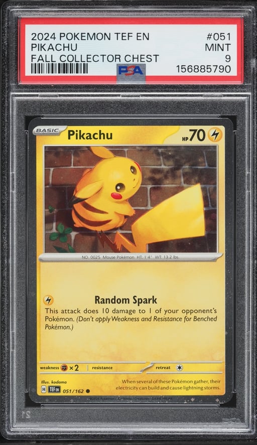 2024 Pokemon Scarlet & Violet Temporal Forces Fall Collector Chest Pikachu #51 PSA 9 MINT