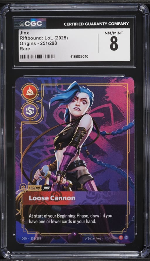 2025 Riftbound League Of Legends LoL Origins Jinx #251 CGC 8 NM-MT