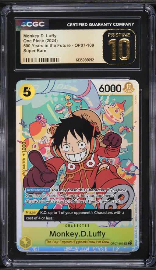 2024 One Piece 500 Years In The Future SR Monkey D. Luffy #OP07-109 CGC 10 PRISTINE