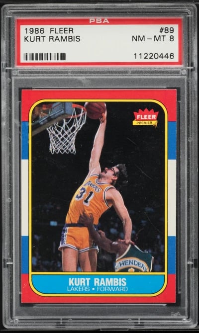 1986 Fleer Basketball Kurt Rambis ROOKIE #89 PSA 8 NM-MT