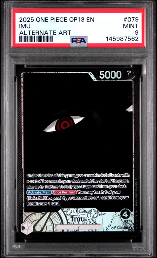 2025 ONE PIECE OP13-CARRYING ON HIS WILL 079 IMU ALTERNATE ART PSA 9