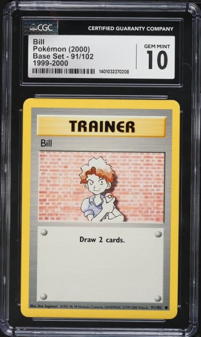 1999-2000 Pokemon Base Set Bill #91 CGC 10 GEM MINT