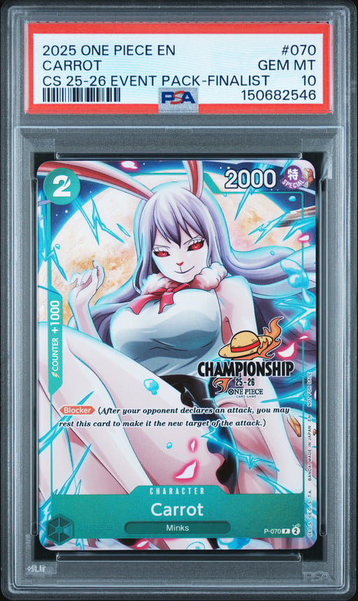 2025 ONE PIECE CHAMPIONSHIP 2025-26 EVENT PACK 070 CARROT FINALIST PSA 10