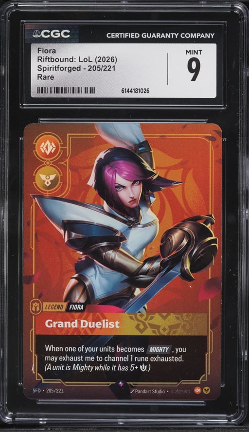 2026 Riftbound League Of Legends LoL Spiritforged Fiora #205 CGC 9 MINT