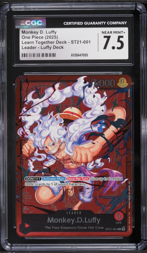 2025 One Piece Learn Together Deck Leader Monkey D. Luffy #ST21-001 CGC 7.5 NRMT+