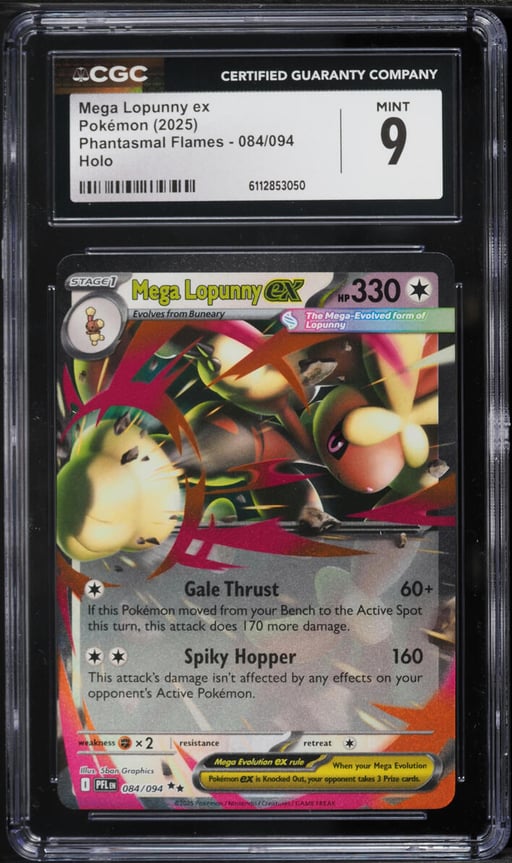 2025 Pokemon Mega Phantasmal Flames Holo Mega Lopunny ex #84 CGC 9 MINT