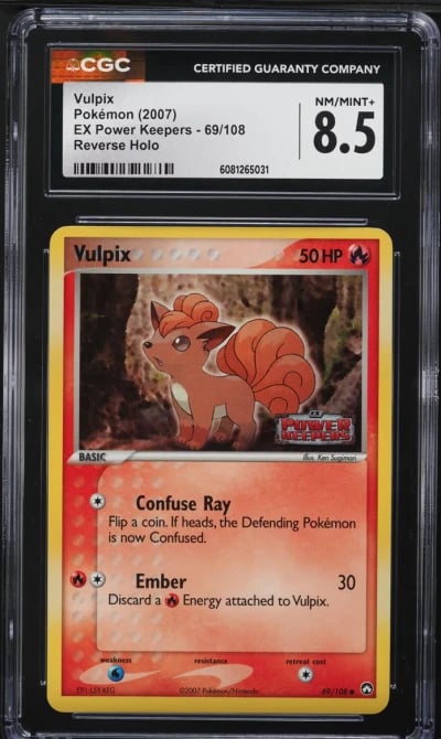 2007 Pokemon EX Power Keepers Reverse Holo Vulpix #69 CGC 8.5 NM-MT+