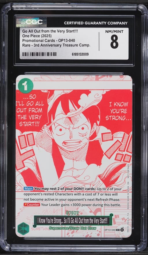 2025 One Piece 3rd Treasure Manga Alt Art Go All Out From The Very Start!!! CGC 8 NM-MT