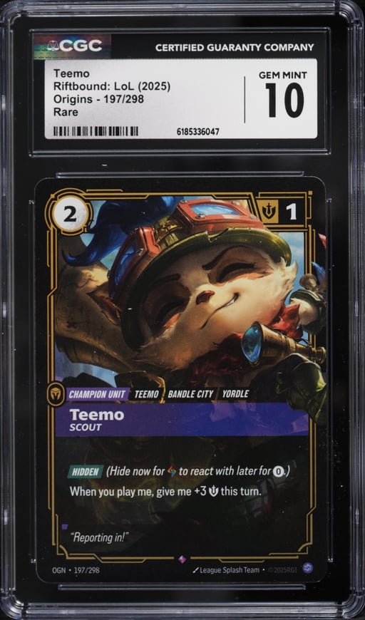2025 Riftbound League Of Legends LoL Origins Teemo #197 CGC 10 GEM MINT