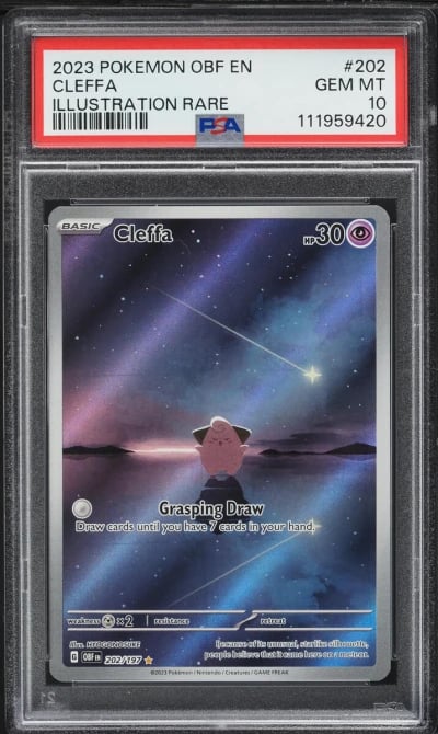 2024 Pokemon Scarlet & Violet Obsidian Flames IR Cleffa #202 PSA 10 GEM MINT