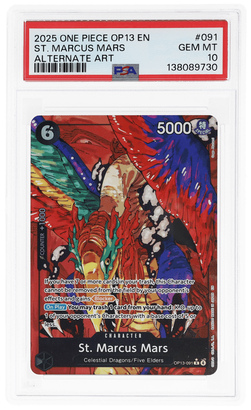 2025 One Piece Carrying On His Will Alternate Art St. Marcus Mars #OP13-091 PSA 10