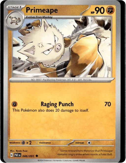 2024 Primeape #46 Paldean Fates