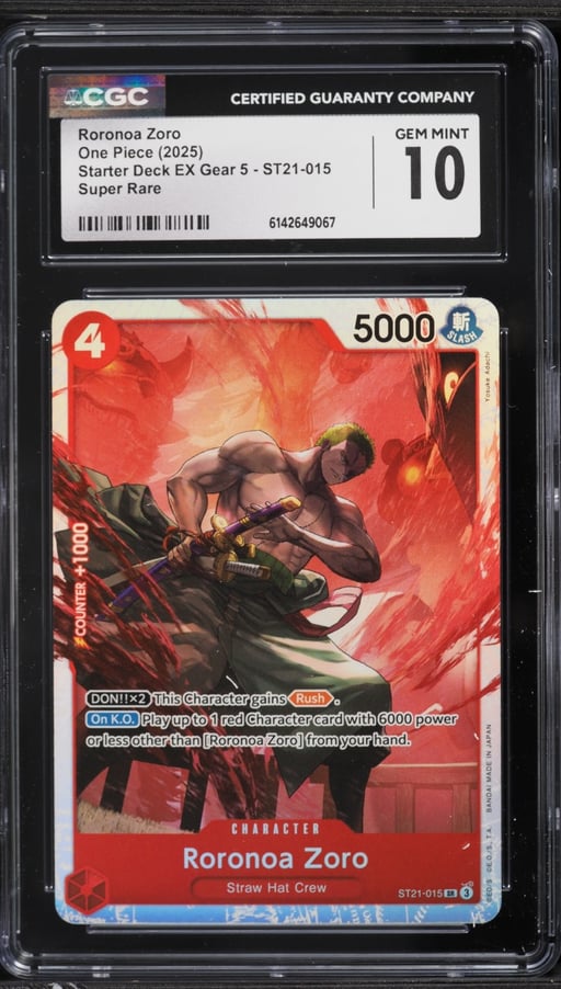 2025 One Piece Starter Deck EX Gear 5 SR Roronoa Zoro #ST21-015 CGC 10 GEM MINT