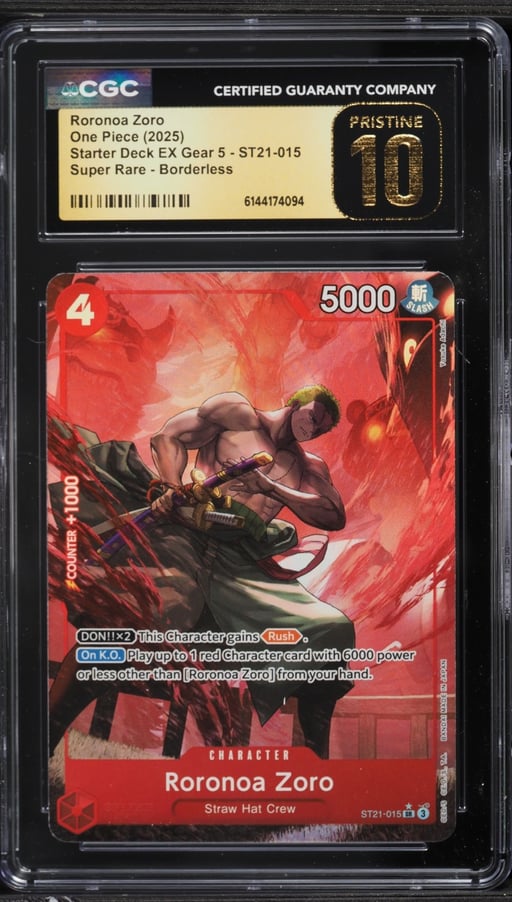 2025 One Piece Starter Deck EX Gear 5 Borderless Roronoa Zoro #ST21-015 CGC 10 PRISTINE