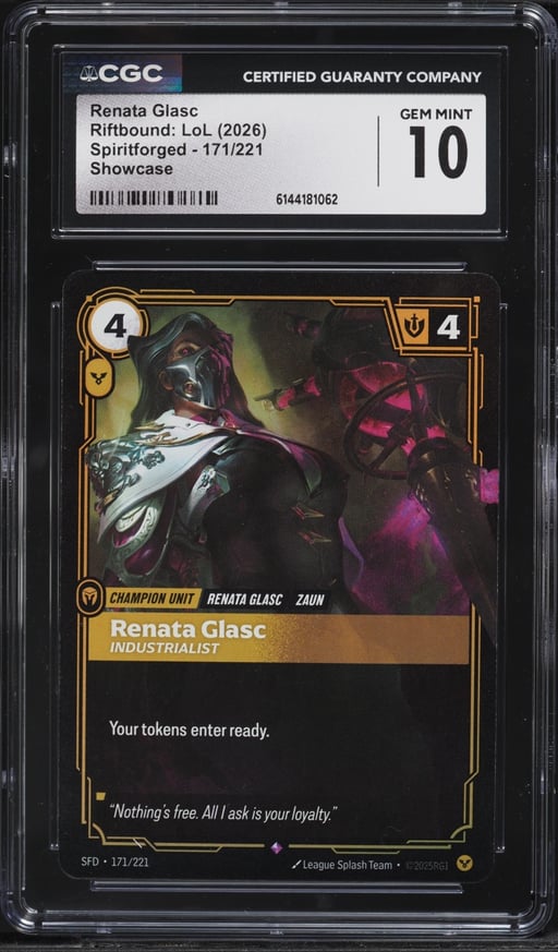 2026 Riftbound League Of Legends LoL Spiritforged Showcase Renata Glasc #171 CGC 10 GEM MINT