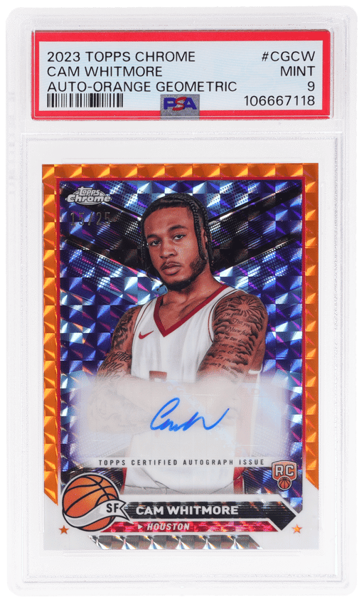 2023 Topps Chrome Autograph Orange Geometric Cam Whitmore #CGCW 15/25 PSA 9