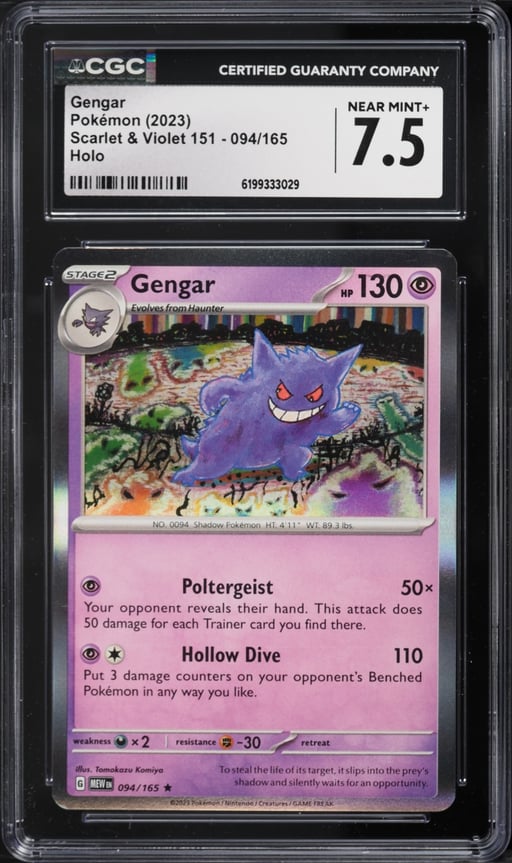 2023 Pokemon Scarlet & Violet 151 Holo Gengar #94 CGC 7.5 NRMT+