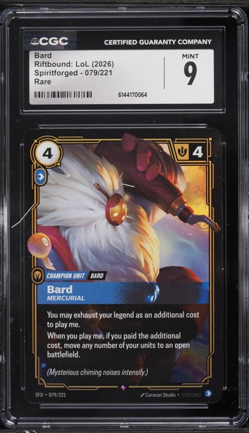 2026 Riftbound League Of Legends Spiritforged Bard #079 CGC 9 MINT