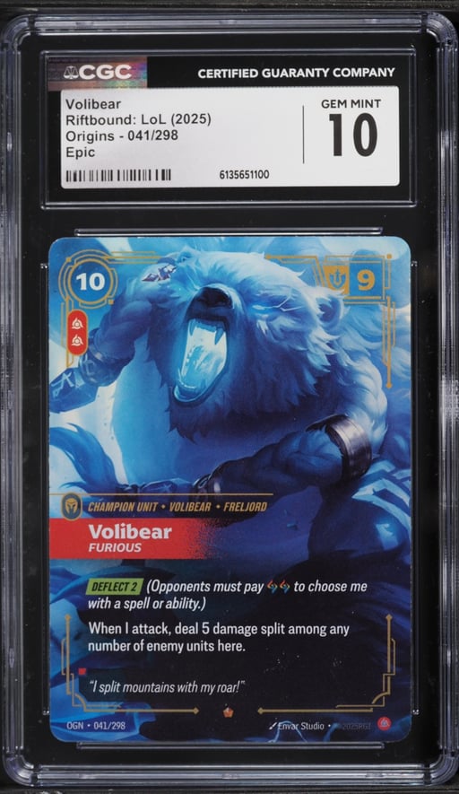 2025 Riftbound: League Of Legends Origins Volibear #041 CGC 10 GEM MINT