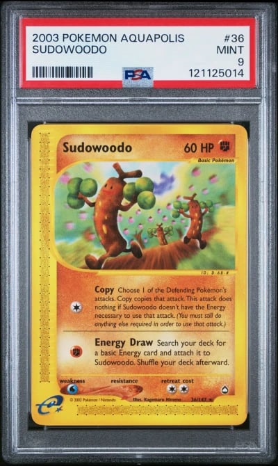 2003 POKEMON AQUAPOLIS #36 SUDOWOODO PSA 9