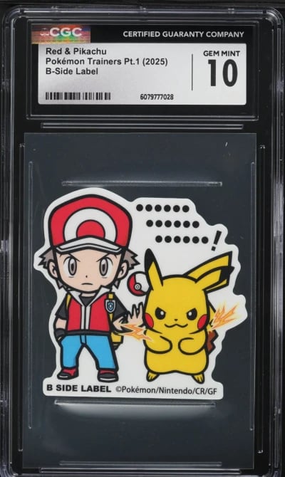 2025 Pokemon Japanese Trainers Pt. 1 B-Side Label Red & Pikachu CGC 10 GEM MINT