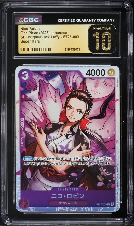 2025 One Piece Japanese Starter Deck Purple Black Luffy SR Nico Robin #ST26-003 CGC 10 PRISTINE