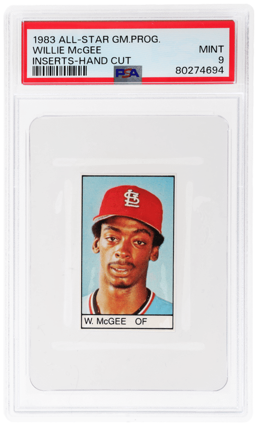 1983 All-Star Game Program Inserts Hand Cut Willie Mcgee PSA 9