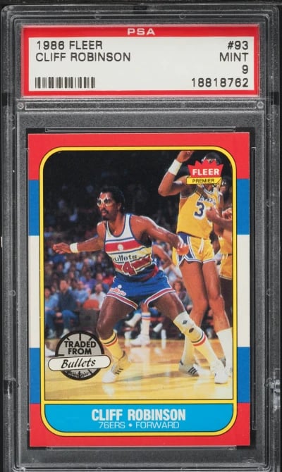 1986 Fleer Basketball Cliff Robinson #93 PSA 9 MINT