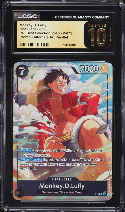 2025 One Piece Promo Premium Best Selection Vol. 3 Alt Art Monkey D. Luffy CGC 10 PRISTINE