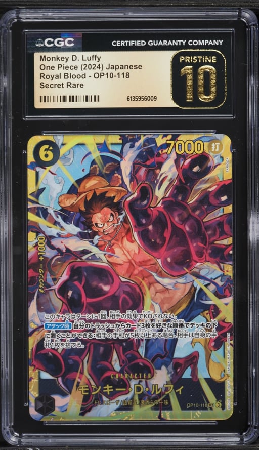 2024 One Piece Japanese Royal Blood SEC Monkey D. Luffy #OP10-118 CGC 10 PRISTINE