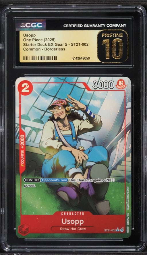 2025 One Piece Starter Deck EX Gear 5 Borderless Alt Art Usopp #ST21-002 CGC 10 PRISTINE