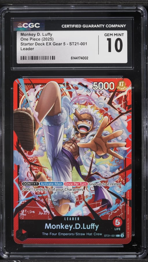 2025 One Piece Starter Deck EX Gear 5 Leader Monkey D. Luffy #ST21-001 CGC 10 GEM MINT