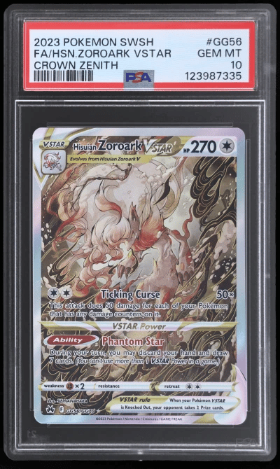 2023 Pokemon Sword and Shield Crown Zenith Hisuian Zoroark Vstar #GG56 PSA 10