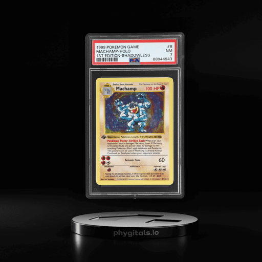 1999 Pokemon Base Set Shadowless 1st Edition Holo Machamp #8 PSA 7