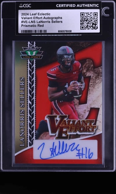 2024 Leaf Eclectic Valiant Prismatic Red LaNorris Sellers RC AUTO /9 CGC AUTH