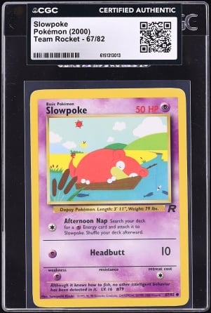 2000 Pokemon Team Rocket Slowpoke #67 CGC AUTH
